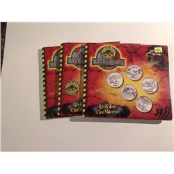 2001 Canada ReelCoinz Jurassic Park Sets (3) - 5 Medallions in each
