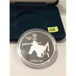 1986 Canada Twenty Dollar Silver Proof Coin - Calgary Olympics - 1988 Shooting