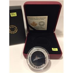 2014 Canada Fifty Cent Silver Plated Coin - R.M.S. Empress of Ireland
