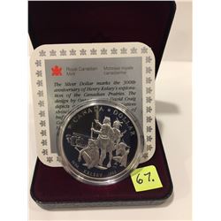 1990 Canada One Dollar Proof Coin; Henry Kelsey (.375 Troy oz Silver)