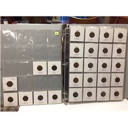 1920-1992 Sm. 1¢ Coins in Grey Binder; Duplicates; No Key Dates (88 Coins)