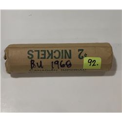 1968 Roll of Nickels - Solid Date; BU
