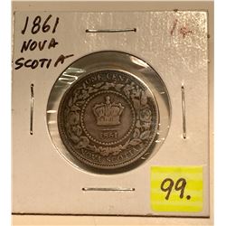 1861 Nova Scotia Large One Cent