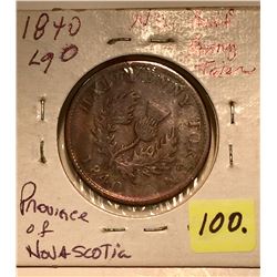 1840 Province of Nova Scotia Half Penny Token