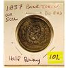 Image 1 : 1837 un Sou Lower Canada Half Penny Token