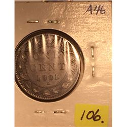 1881H Canada Large One Cent; OBV#1; with Die Rotation
