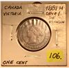 Image 2 : 1881H Canada Large One Cent; OBV#1; with Die Rotation