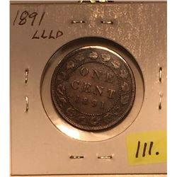 1891 Canada Large One Cent - LLLD