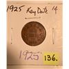 Image 1 : 1925 Canada Small One Cent * Key Date