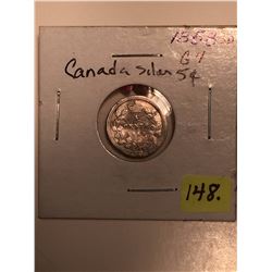 1858 Canada Silver Five Cent