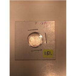 1880H Canada Silver Five Cent