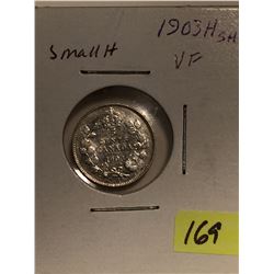 1903H Canada Silver Five Cent - Small H