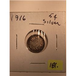 1916 Canada Silver Five Cent