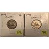 Image 1 : 1947 & 1948 Canada Five Cents