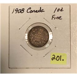 1908 Canada Silver Ten Cent