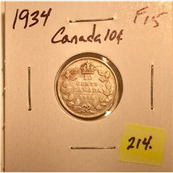 1934 Canada Silver Ten Cent