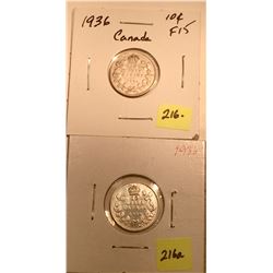 1936 Canada Silver Ten Cent (2)