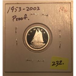 1953 - 2003 Heavy Cameo Proof Silver Ten Cent (from Proof Set)