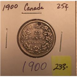 1900 Canada Silver Twenty-five Cent