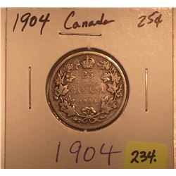 1904 Canada Silver Twenty-five Cent