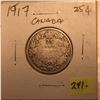 Image 1 : 1917 Canada Silver Twenty-five Cent