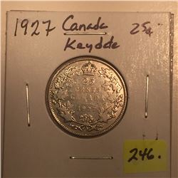 1927 Canada Silver Twenty-five Cent *Key Date