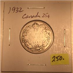 1932 Canada Silver Twenty-five Cent