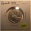 Image 1 : 1937 Canada Silver Twenty-five Cent