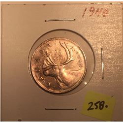 1940 Canada Silver Twenty-five Cent