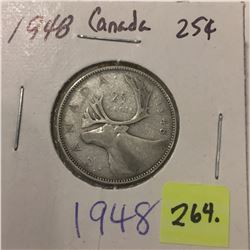 1948 Canada Silver Twenty-five Cent