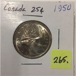 1950 Canada Silver Twenty-five Cent