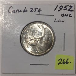 1952 Canada Silver Twenty-five Cent