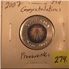 Image 1 : 2007 Congratulations Coloured Canada Twenty-five Cent