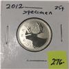 Image 1 : 2012 Canada Twenty-five Cent - Specimen