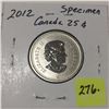 Image 2 : 2012 Canada Twenty-five Cent - Specimen