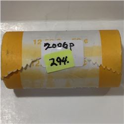 2006p Canada Original Roll of Fifty Cent pcs.
