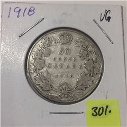 1918 Canada Sterling Silver Fifty Cent