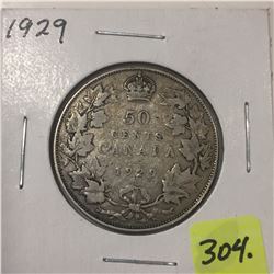 1929 Canada Silver Fifty Cent