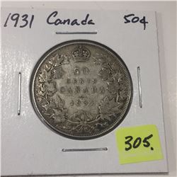 1931 Canada Silver Fifty Cent