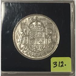 1941 Canada Silver Fifty Cent - in Black Quadrum