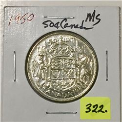 1950 Canada Silver Fifty Cent