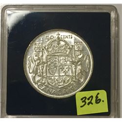 1951 Canada Silver Fifty Cent - in Black Quadrum