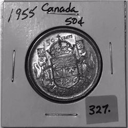 1955 Canada Silver Fifty Cent
