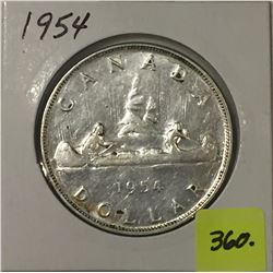 1954 Canada Silver Dollar