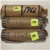 Image 1 : 3 Solid Date Rolls of Canada Five Cents - 1964; 1965; 1966