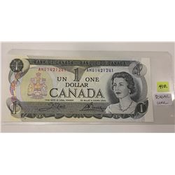 1973 Bk of Canada One Dollar Bill; Radar Note; SN AMU1421241; Uncirc.