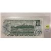 Image 2 : 1973 Bk of Canada One Dollar Bill; Radar Note; SN AMU1421241; Uncirc.