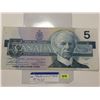 Image 2 : 1986 Canada Five Dollar Bill; SN FNX 4508327; Replacement Note