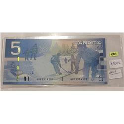 2006 Canada Five Dollar Bill; Radar Note; SN AOP 1914191
