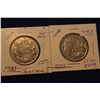 Image 1 : 1953 Canada Fifty Cents (2) Large & Small Dates